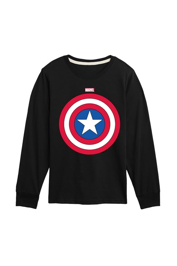 Captain America - Logo Shield - Toddler and Youth Long Sleeve Graphic T-shirt