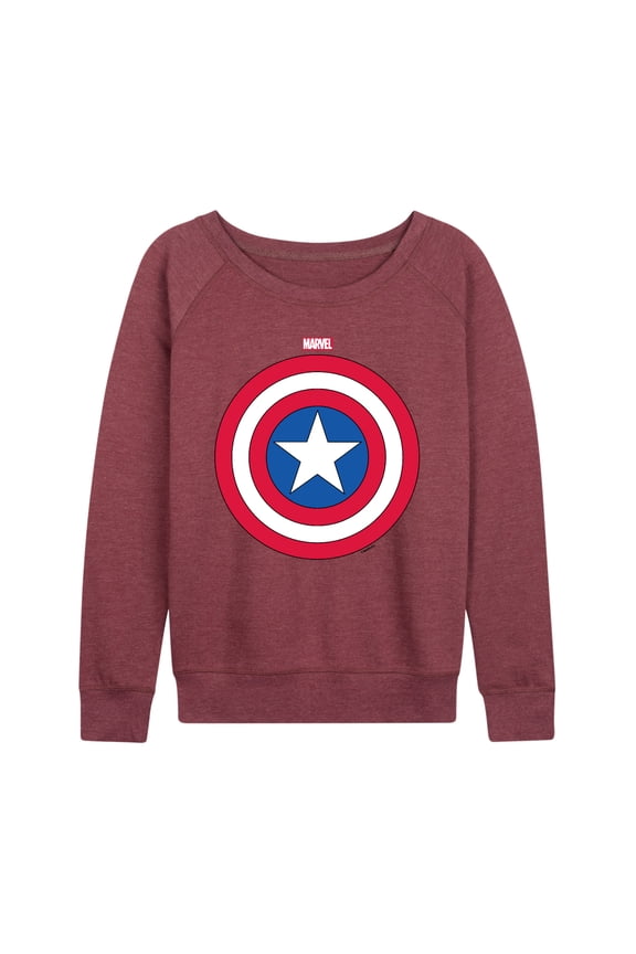 Captain America - Logo Shield - Women's French Terry Pullover Long Sleeve Shirt