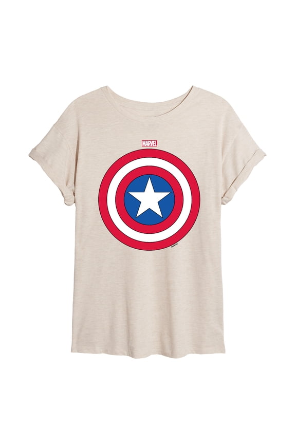 Captain America - Logo Shield - Women's Oversized Graphic T-Shirt