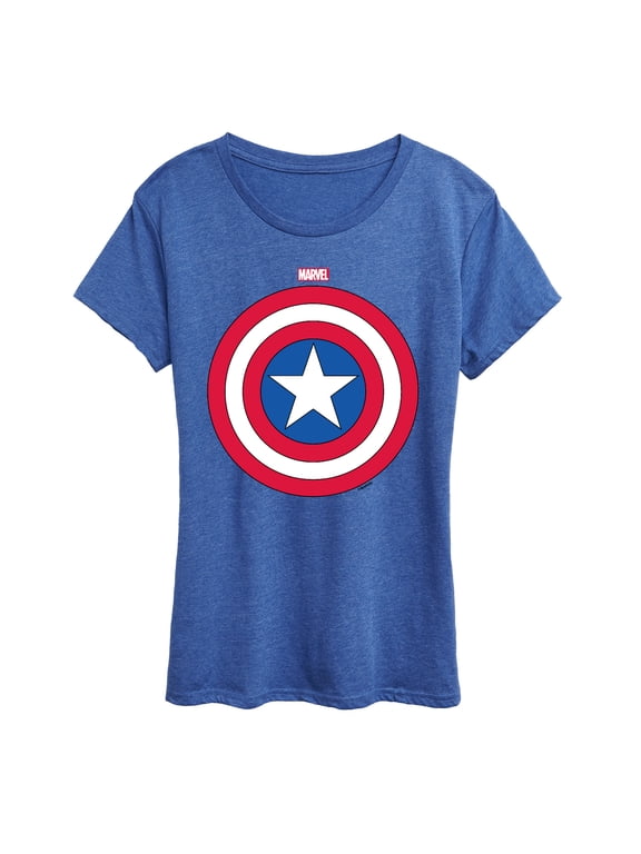- Captain America Logo Shield Women's Short Sleeve Graphic T-Shirt