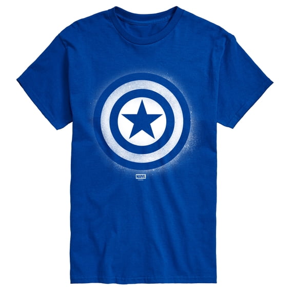 Marvel - Captain America Logo Spray Paint Graffiti - Men's Short Sleeve Graphic T-Shirt