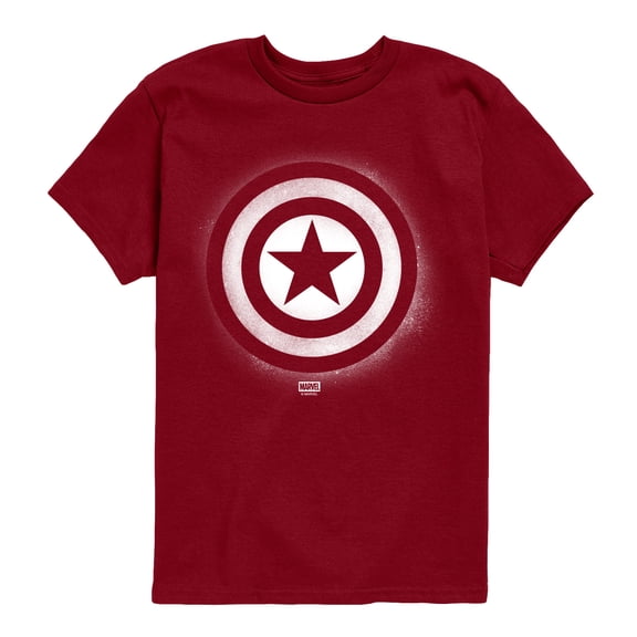 Captain America - Logo Spray Paint - Youth Boys Short Sleeve Graphic T-Shirt