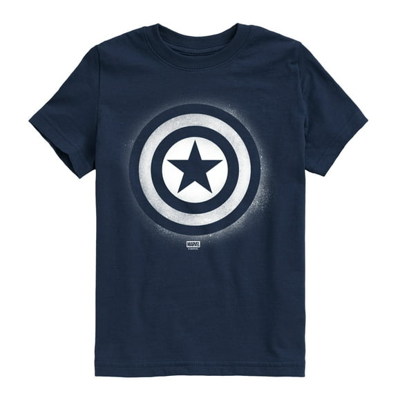 Captain America - Logo Spray Paint - Youth Boys Short Sleeve Graphic T-Shirt