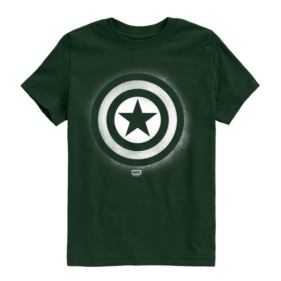Captain America - Logo Spray Paint - Youth Boys Short Sleeve Graphic T-Shirt