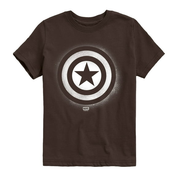 Captain America - Logo Spray Paint - Youth Boys Short Sleeve Graphic T-Shirt