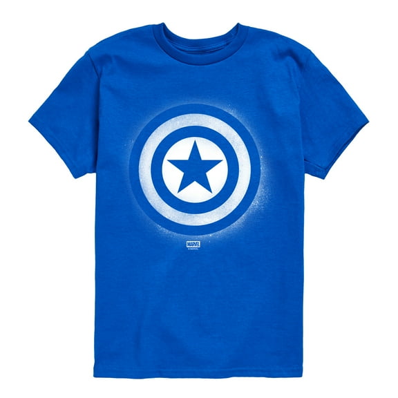 Captain America - Logo Spray Paint - Youth Boys Short Sleeve Graphic T-Shirt