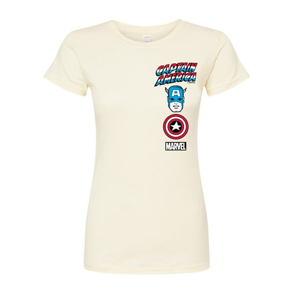 Marvel Captain America - Logo Stack - Juniors Fitted Graphic T-Shirt