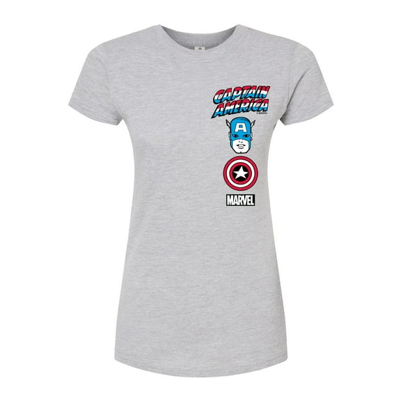 Marvel Captain America - Logo Stack - Juniors Fitted Graphic T-Shirt