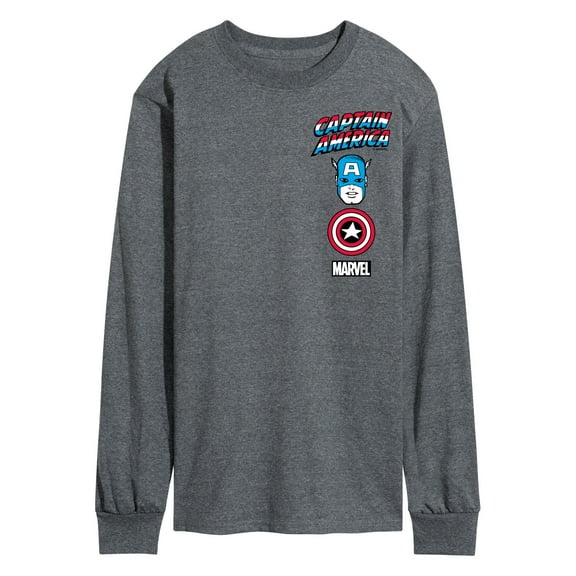 Marvel Captain America - Logo Stack - Men's Long Sleeve Graphic Tee