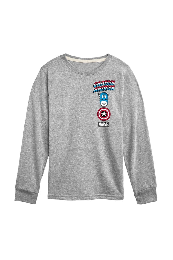 Captain America - Logo Stack - Toddler and Youth Long Sleeve Graphic T-shirt