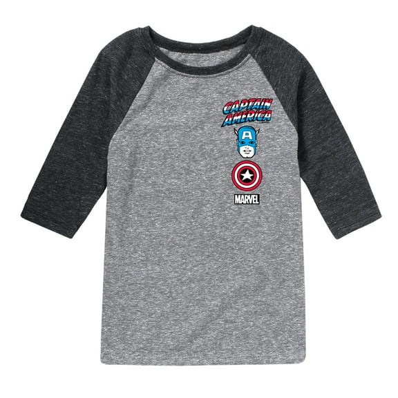 Marvel Captain America - Logo Stack - Toddler and Youth Raglan