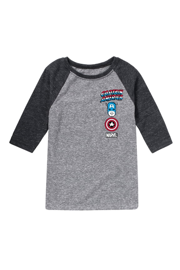 Captain America - Logo Stack - Toddler and Youth Raglan
