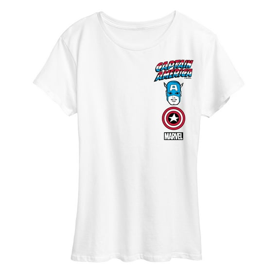 Marvel Captain America - Logo Stack - Women's Short Sleeve Graphic T-Shirt