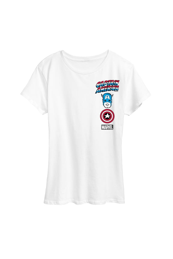 Captain America - Logo Stack - Women's Short Sleeve Graphic T-Shirt