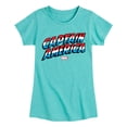 thumbnail image 1 of Marvel Captain America - Logo Type - Toddler and Youth Girls Fitted Short Sleeve Graphic T-shirt, 1 of 5
