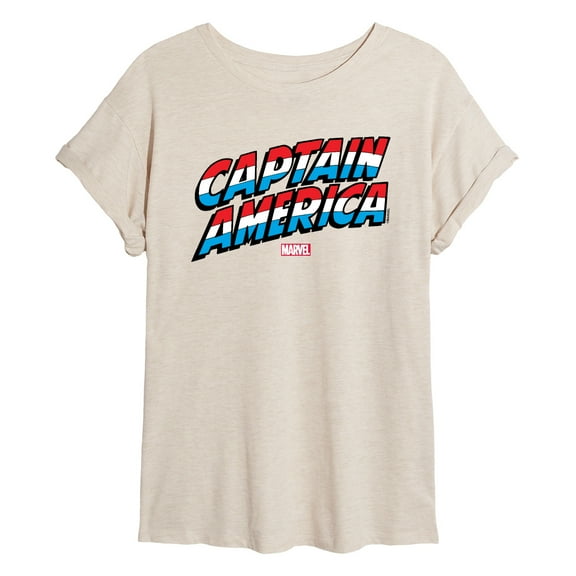 Marvel Captain America - Logo - Women's Oversized Graphic T-Shirt