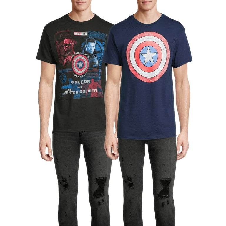 Marvel Captain America Men s Big Men s Short Sleeve Graphic Tees 2 Pack