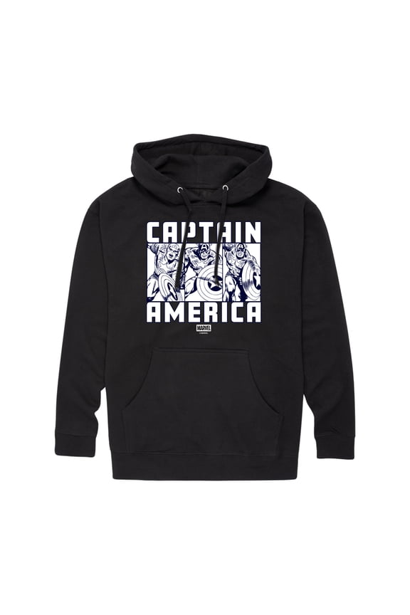 - Captain America Portrait - Men's Long Sleeve Fleece Pullover Hoodie