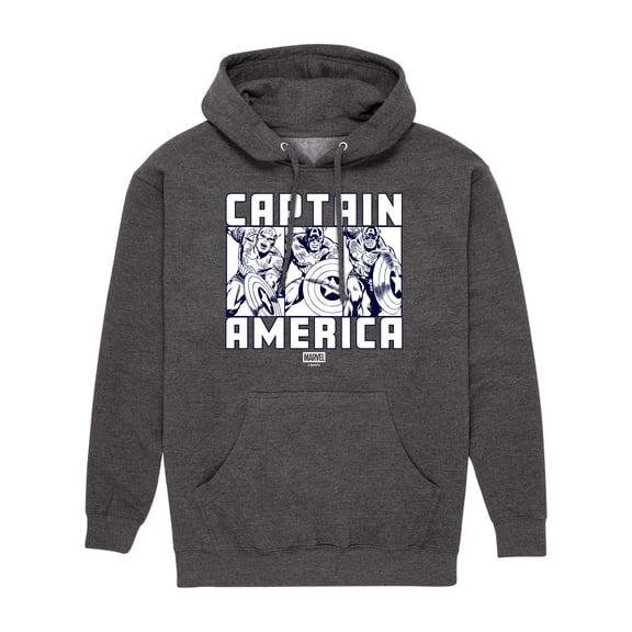 Marvel - Captain America Portrait - Men's Long Sleeve Fleece Pullover Hoodie