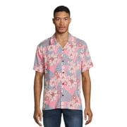 Marvel Captain America, Men's and Big Men's Floral Button Up Shirt with Short Sleeves, Sizes S-3XL