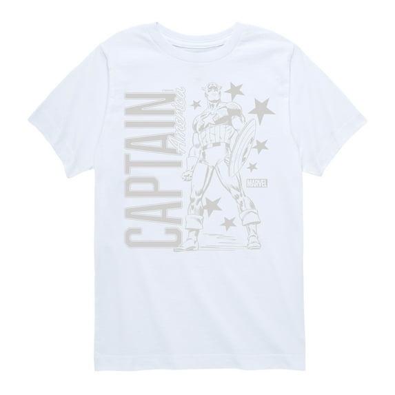 Marvel Captain America - Monochrome - Toddler and Youth Short Sleeve Graphic T-shirt