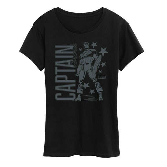 Marvel Captain America - Monochrome - Women's Short Sleeve Graphic T-Shirt