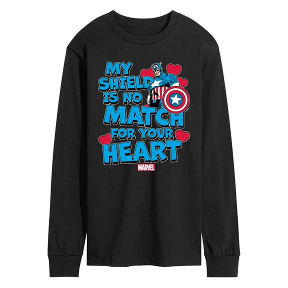 Marvel Captain America - My Shield Valentine - Adult Long Sleeve Tee