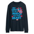 thumbnail image 1 of Marvel Captain America - My Shield Valentine - Adult Long Sleeve Tee, 1 of 5