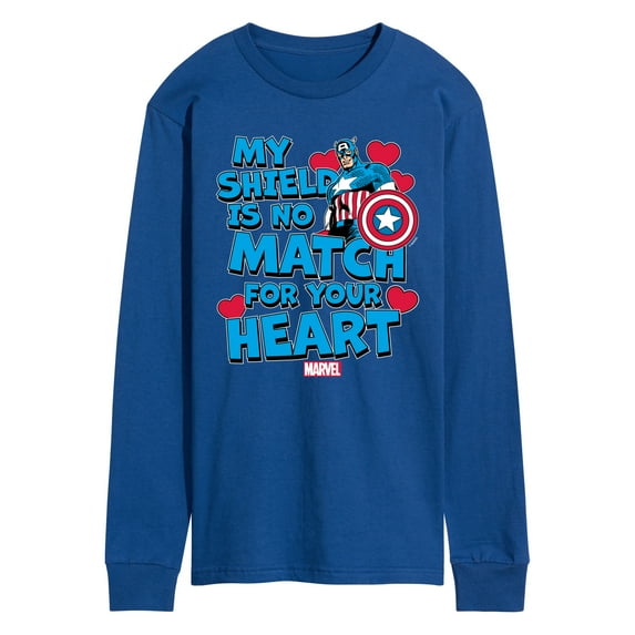 Marvel Captain America - My Shield Valentine - Adult Long Sleeve Tee