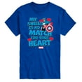 thumbnail image 1 of Marvel Captain America - My Shield Valentine - Adult Short Sleeve Tee, 1 of 5