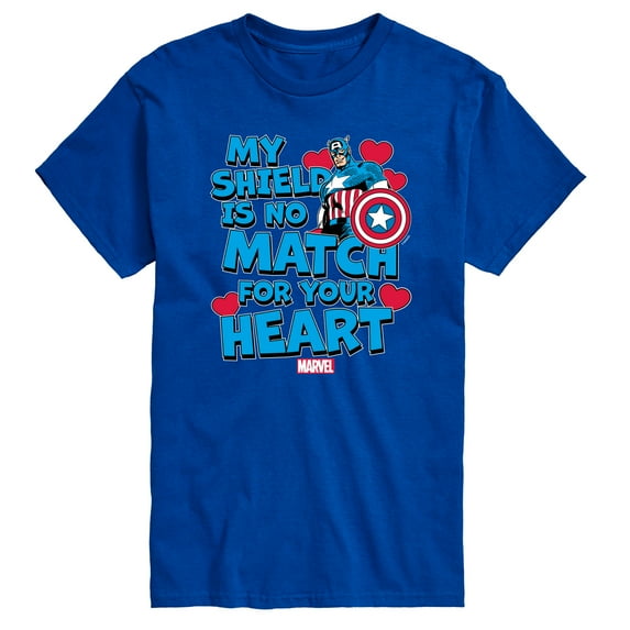 Marvel Captain America - My Shield Valentine - Adult Short Sleeve Tee