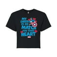 thumbnail image 1 of Marvel Captain America - My Shield Valentine - Juniors Cropped Tee, 1 of 5