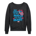 thumbnail image 1 of Marvel Captain America - My Shield Valentine - Ladies French Terry Pullover Long Sleeve Shirt, 1 of 5