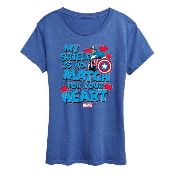 Marvel - Captain America My Shield Valentine Women's Short Sleeve Graphic T-Shirt