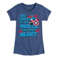 thumbnail image 1 of Marvel Captain America - My Shield Valentine - Toddler And Youth Girls Fitted Short Sleeve Tee, 1 of 5
