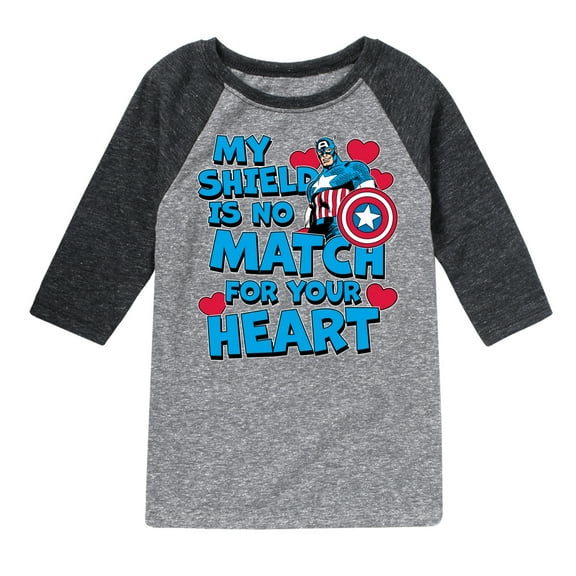 Marvel Captain America - My Shield Valentine - Toddler And Youth Raglan