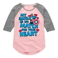 thumbnail image 1 of Marvel Captain America - My Shield Valentine - Toddler and Youth Girls Shirt Tail Raglan, 1 of 5