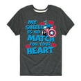 thumbnail image 1 of Marvel Captain America - My Shield Valentine - Toddler and Youth Short Sleeve Graphic T-shirt, 1 of 5