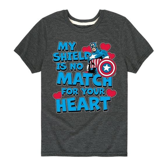 Marvel Captain America - My Shield Valentine - Toddler and Youth Short Sleeve Graphic T-shirt