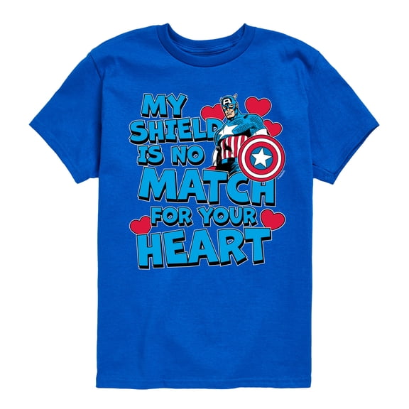 Marvel Captain America - My Shield Valentine - Toddler and Youth Short Sleeve Graphic T-shirt