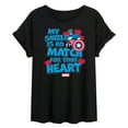 thumbnail image 1 of Marvel Captain America - My Shield Valentine - Women's Oversized Tee, 1 of 5
