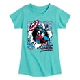 thumbnail image 1 of Marvel Captain America - Panels - Toddler and Youth Girls Fitted Short Sleeve Graphic T-shirt, 1 of 5