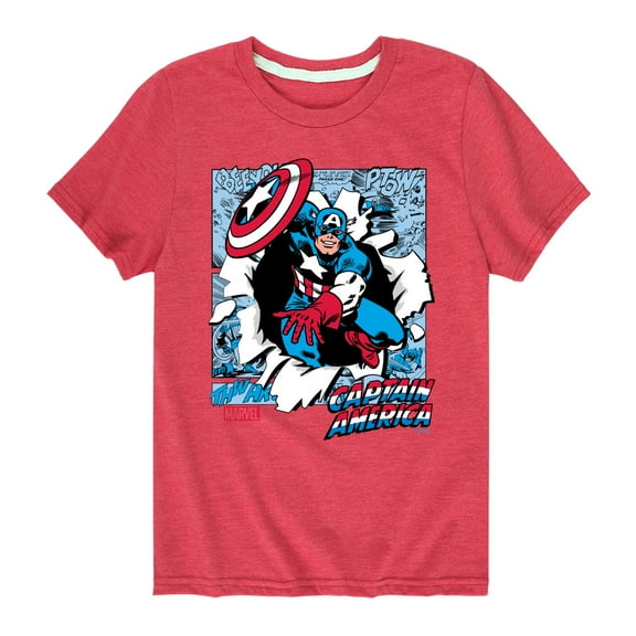 Marvel Captain America - Panels - Toddler and Youth Short Sleeve Graphic T-shirt