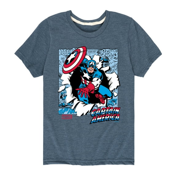 Marvel Captain America - Panels - Toddler and Youth Short Sleeve Graphic T-shirt