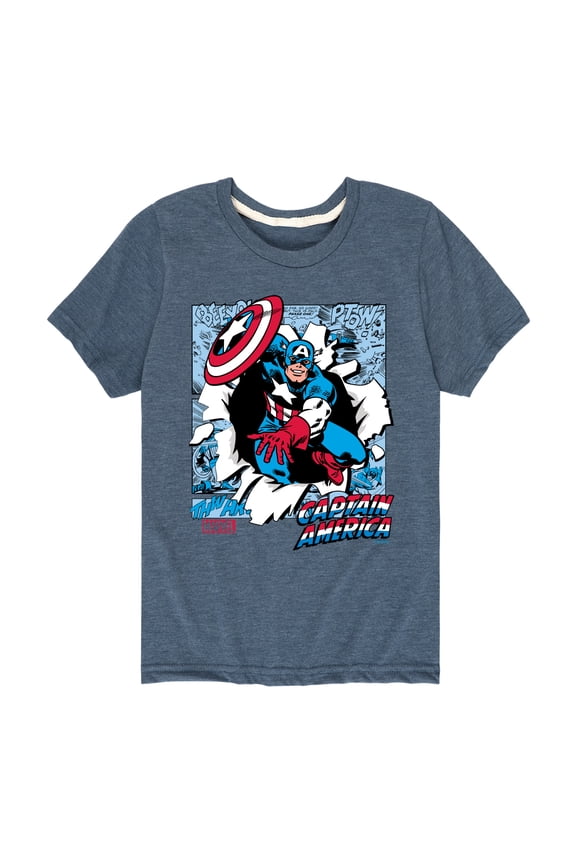 Captain America - Panels - Toddler and Youth Short Sleeve Graphic T-shirt