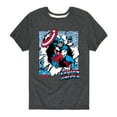 thumbnail image 1 of Marvel Captain America - Panels - Toddler and Youth Short Sleeve Graphic T-shirt, 1 of 5