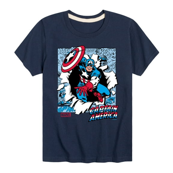 Marvel Captain America - Panels - Toddler and Youth Short Sleeve Graphic T-shirt