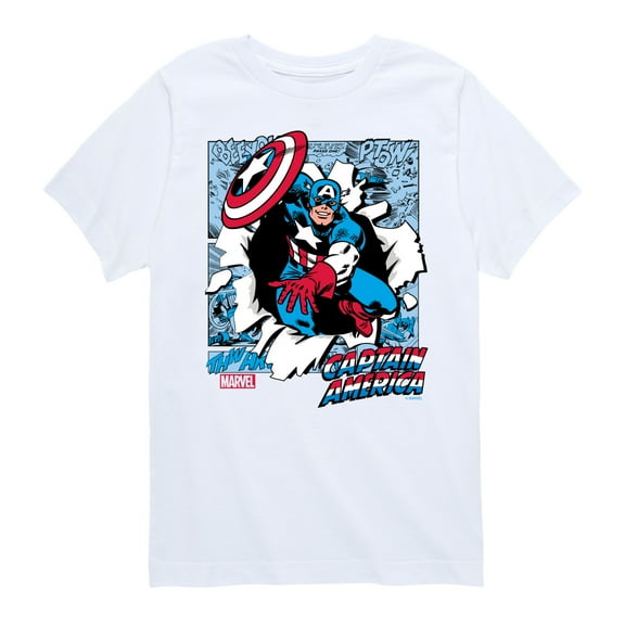 Marvel Captain America - Panels - Toddler and Youth Short Sleeve Graphic T-shirt
