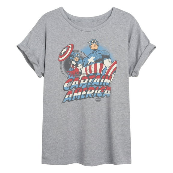 Marvel - Captain America Pastel Super Hero - Women's Oversized Graphic T-Shirt