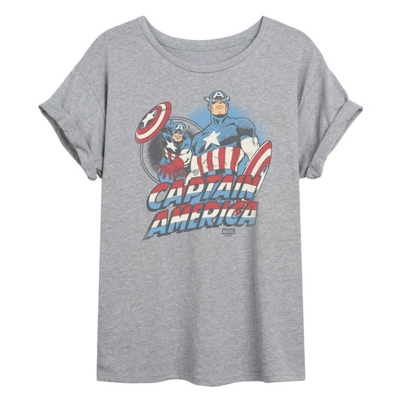 Marvel - Captain America Pastel Super Hero - Women's Oversized Graphic T-Shirt